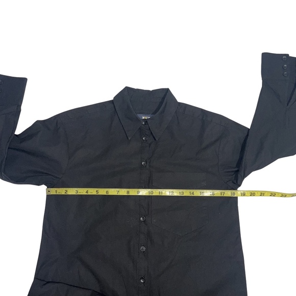 Maeve By Anthropology Black Button Down Shirt Dress Size XXsmall P 100% Cotton - Picture 10 of 15
